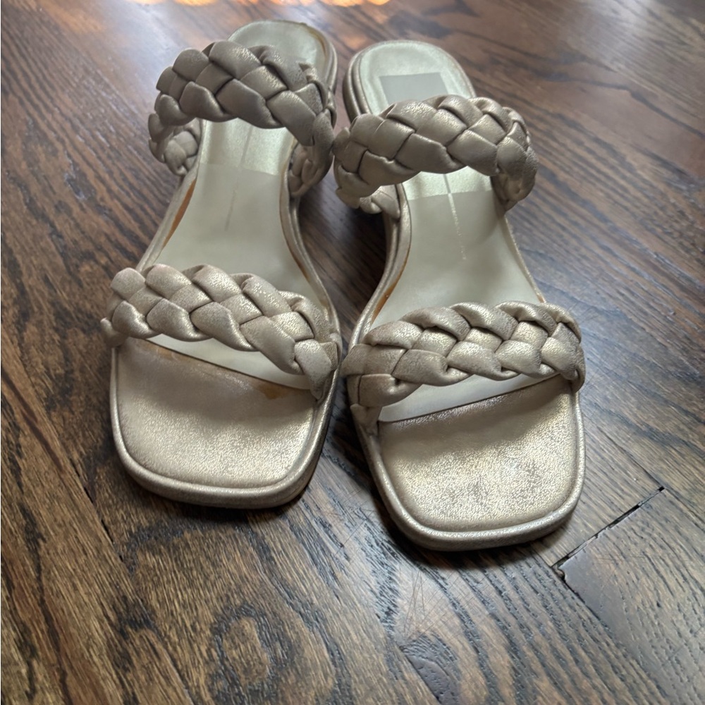 Dolce Vita Braided Strap Sandals - Gold